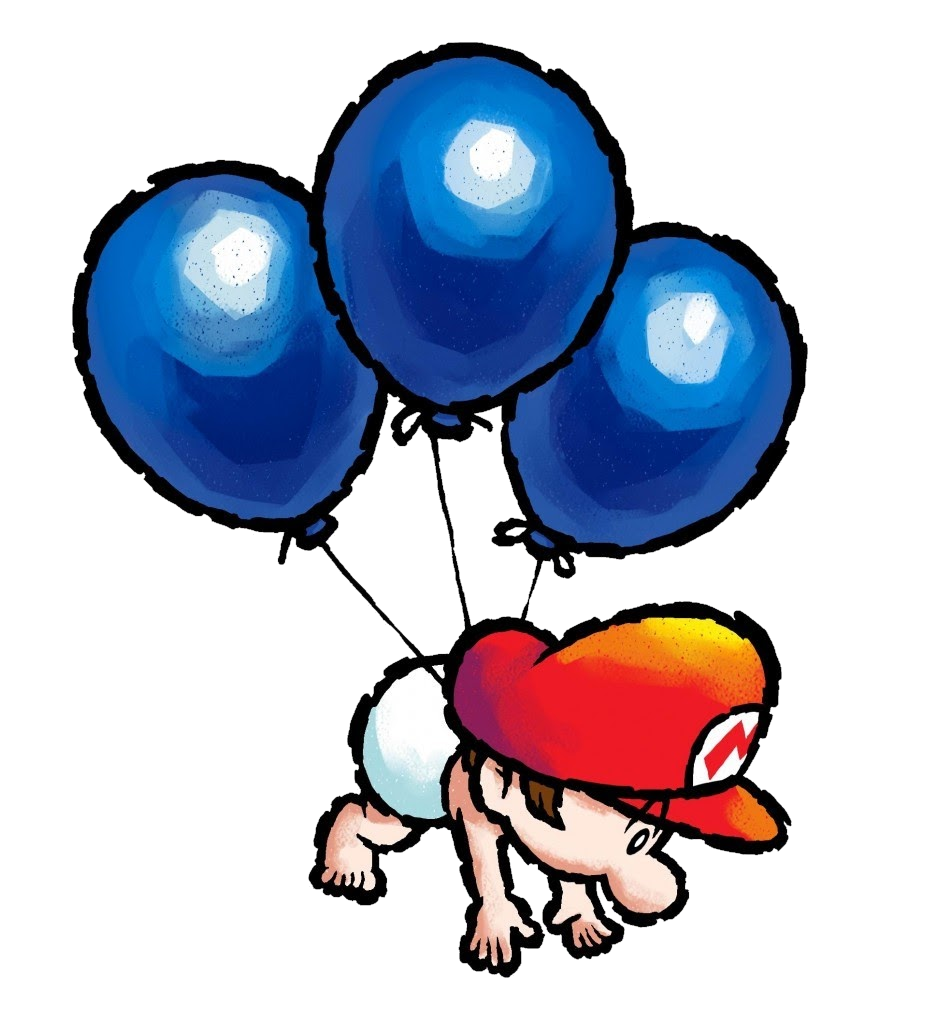 High Quality baby Mario with Balloons 2 Blank Meme Template