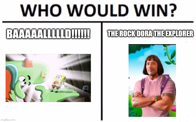 Bald vs Dora 'the rock' Explorer - Imgflip