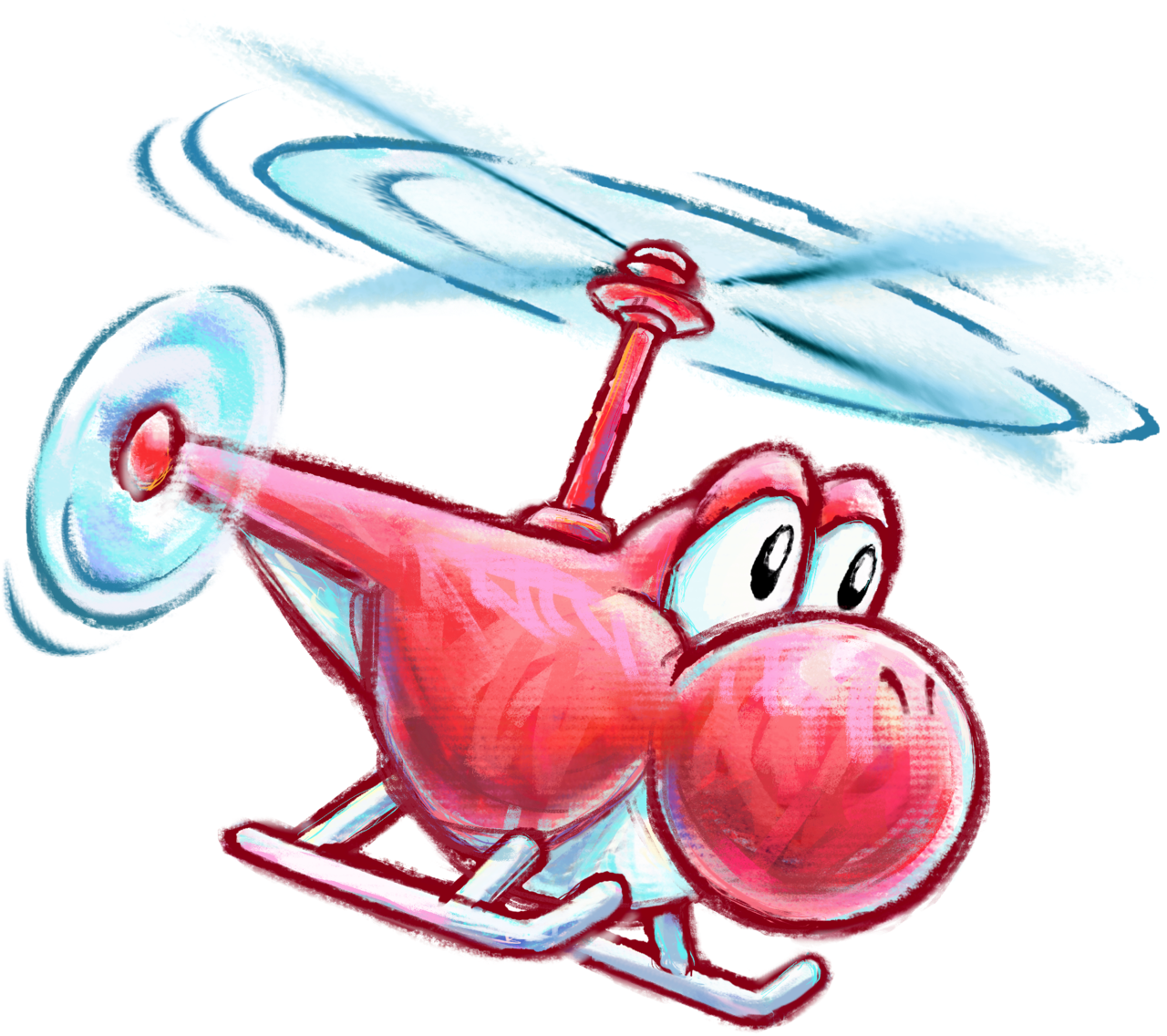 Red Helicopter Yoshi Blank Meme Template