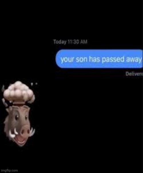 your son has passed away | image tagged in your son has passed away | made w/ Imgflip meme maker