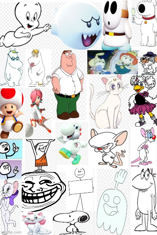 Characters that are white part 1 | image tagged in cartoons | made w/ Imgflip meme maker