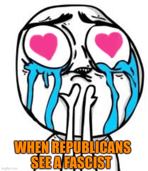 Heart eyes | WHEN REPUBLICANS SEE A FASCIST | image tagged in heart eyes | made w/ Imgflip meme maker