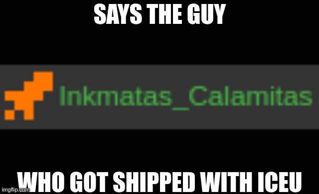 SAYS THE GUY; WHO GOT SHIPPED WITH ICEU | made w/ Imgflip meme maker