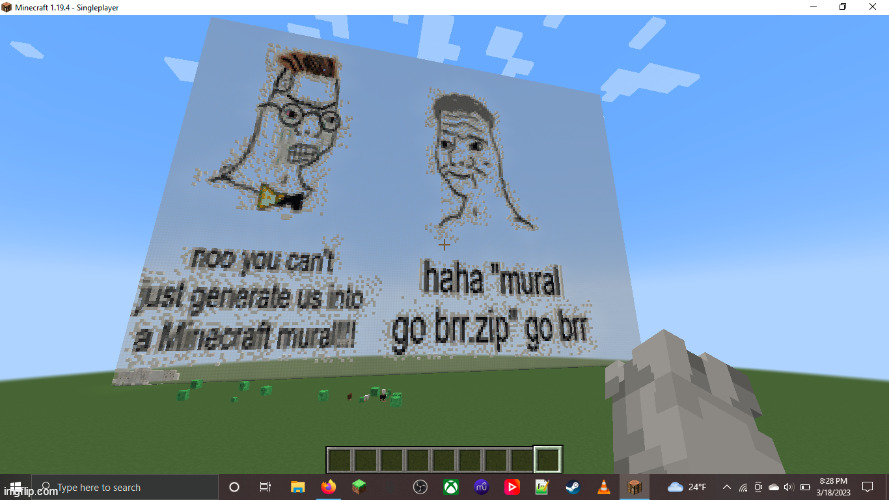 haha meme in minecraft | image tagged in minecraft memes | made w/ Imgflip meme maker