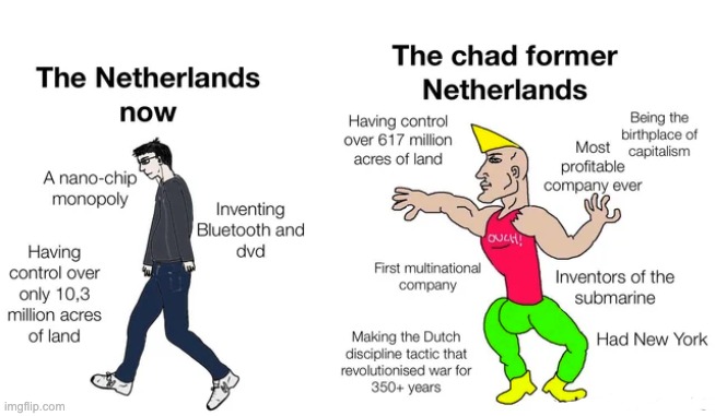 Look at what you have become | image tagged in virgin vs chad,netherlands,history,memes,funny | made w/ Imgflip meme maker