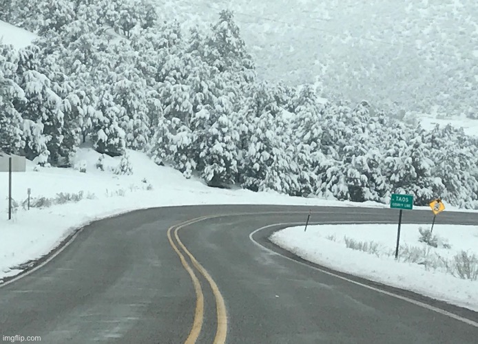 Snowy road | image tagged in snow | made w/ Imgflip meme maker