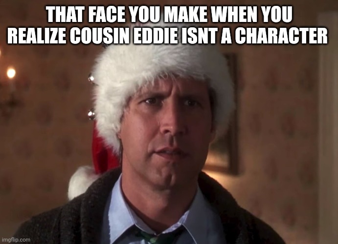 Clark Griswold | THAT FACE YOU MAKE WHEN YOU REALIZE COUSIN EDDIE ISNT A CHARACTER | image tagged in clark griswold | made w/ Imgflip meme maker