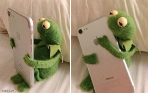 Kermit Hugging Phone | image tagged in kermit hugging phone | made w/ Imgflip meme maker