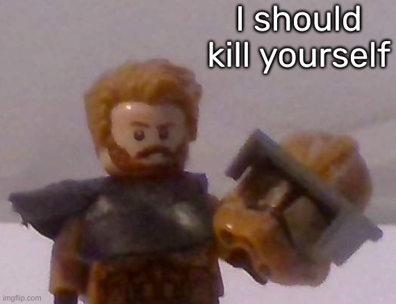 I will suicide you | I should kill yourself | image tagged in commander cross | made w/ Imgflip meme maker