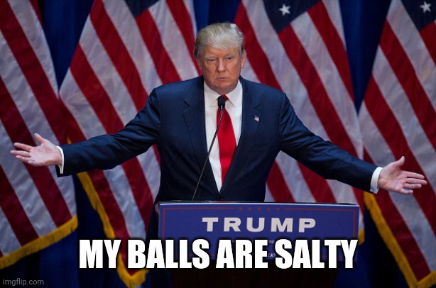 Donald Trump | MY BALLS ARE SALTY | image tagged in donald trump | made w/ Imgflip meme maker