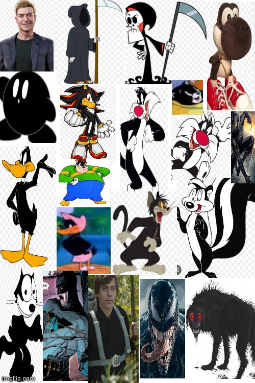 Characters that are black part 1 | image tagged in cartoons | made w/ Imgflip meme maker