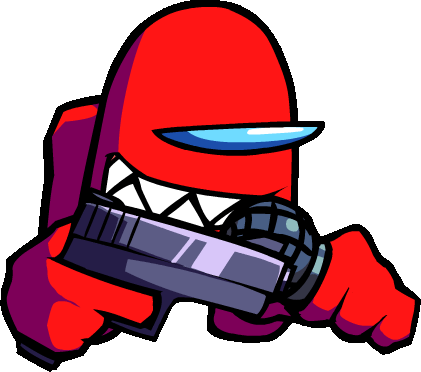 Red impostor pointing a gun Meme Template