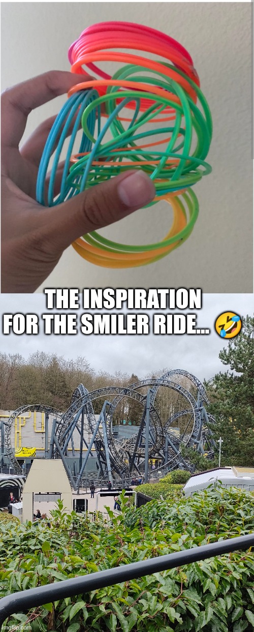 Smiler inspiration | THE INSPIRATION FOR THE SMILER RIDE... 🤣 | image tagged in rollercoaster | made w/ Imgflip meme maker