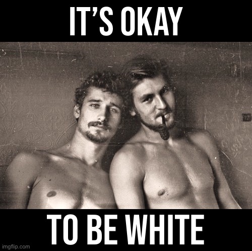 Never apologize for your people, your heritage, your culture. #conservativeparty | IT’S OKAY; TO BE WHITE | image tagged in vintage gay couple,its,okay,to,be,white | made w/ Imgflip meme maker