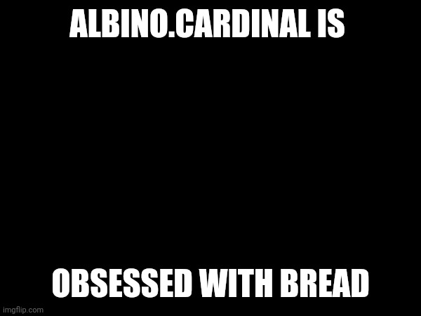 ;-; | ALBINO.CARDINAL IS; OBSESSED WITH BREAD | made w/ Imgflip meme maker