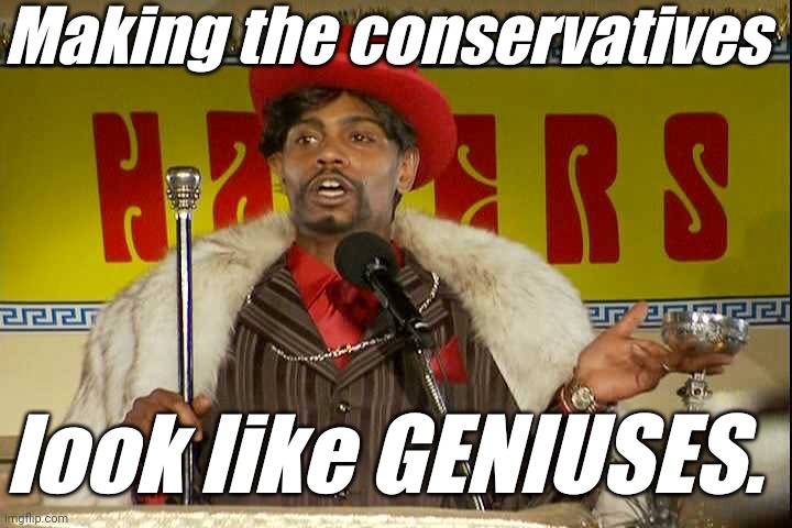 "As I sip my soda, that I'm sure somebody spit in..."" | Making the conservatives look like GENIUSES. | image tagged in as i sip my soda that i'm sure somebody spit in | made w/ Imgflip meme maker