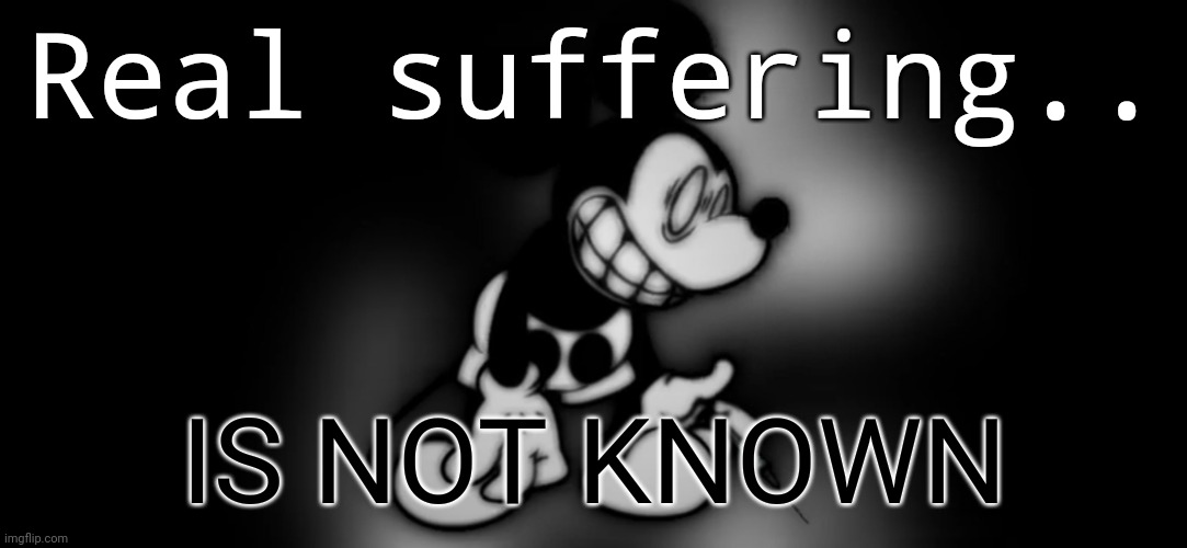 S.Mouse™ | Real suffering.. IS NOT KNOWN | image tagged in s mouse | made w/ Imgflip meme maker