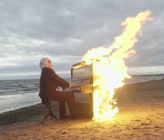 High Quality Flaming piano Blank Meme Template