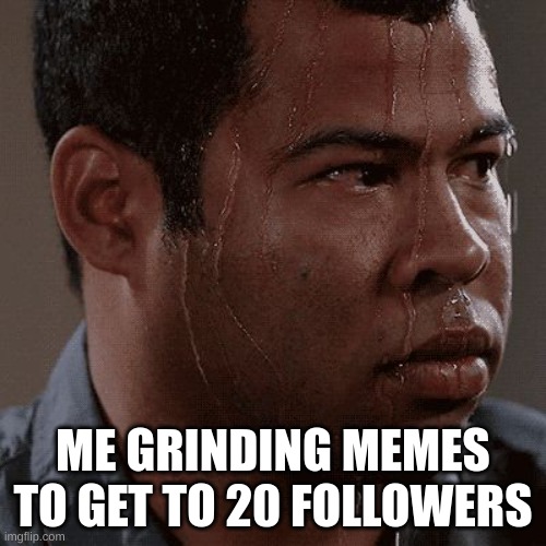 Follow? | ME GRINDING MEMES TO GET TO 20 FOLLOWERS | image tagged in sweaty tryhard,funny,memes | made w/ Imgflip meme maker