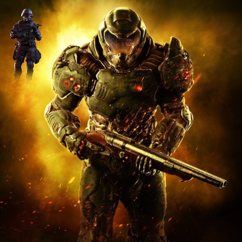 Doom Guy | image tagged in doom guy,slavic,bosnian war | made w/ Imgflip meme maker