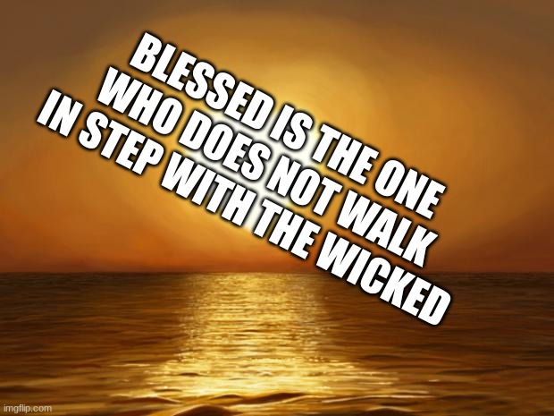 Love | BLESSED IS THE ONE
WHO DOES NOT WALK IN STEP WITH THE WICKED | image tagged in love | made w/ Imgflip meme maker