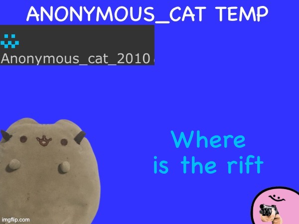 Anonymous_Cat Temp | Where is the rift | image tagged in anonymous_cat temp | made w/ Imgflip meme maker