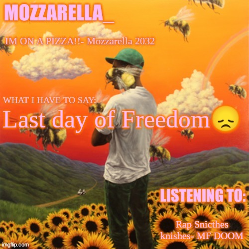 is he picking cotton | Last day of Freedom😞; Rap Snicthes knishes- MF DOOM | image tagged in flower boy | made w/ Imgflip meme maker