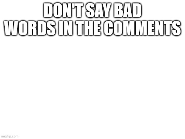 (Mod note: no) (Other mod note: 2nd no) | DON'T SAY BAD WORDS IN THE COMMENTS | made w/ Imgflip meme maker
