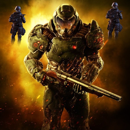 Doom Guy | image tagged in doom guy,slavic,bosnian war | made w/ Imgflip meme maker