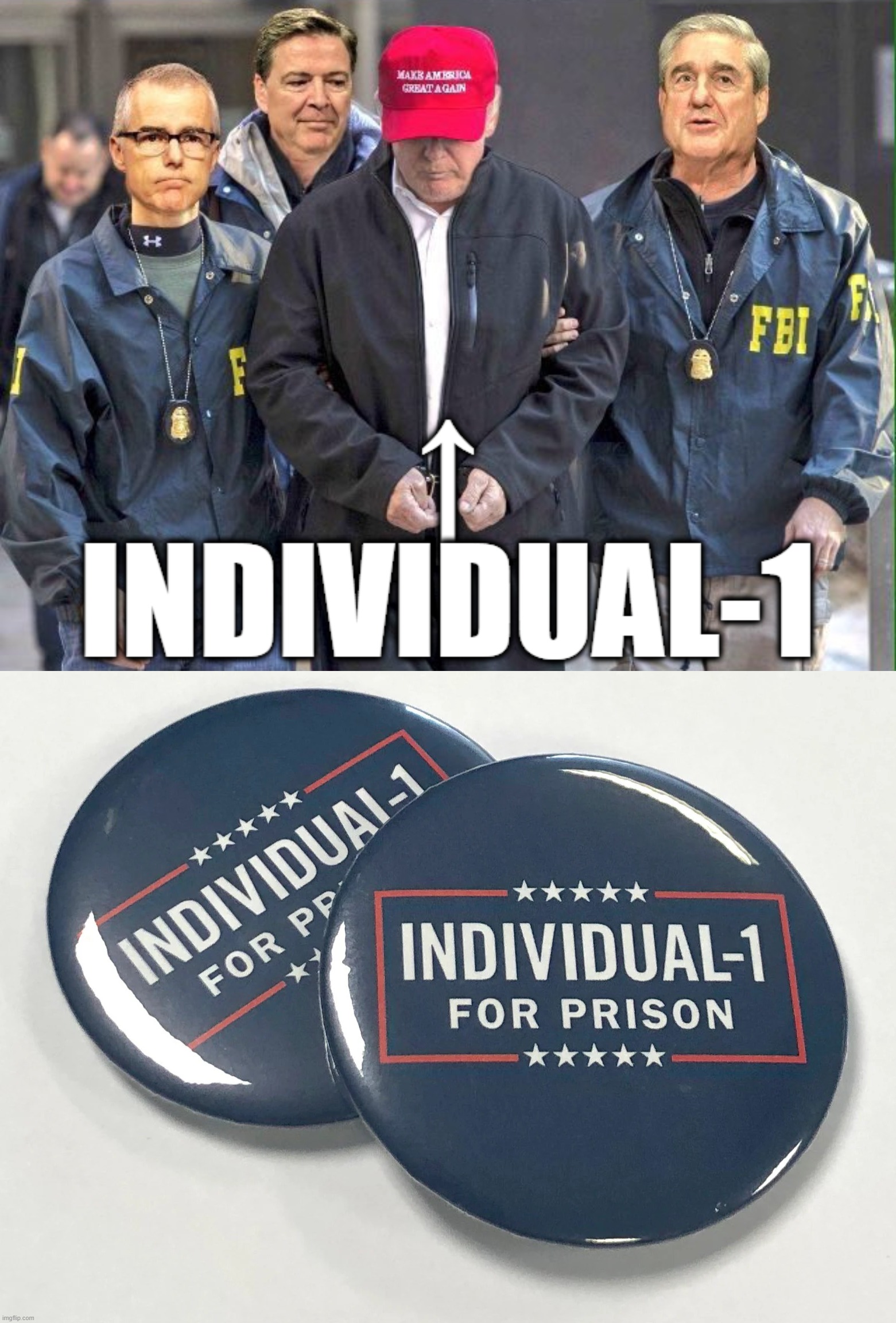 lock him up and throw away the key... | image tagged in individual-1,arrested,now,please,its time,lock him up | made w/ Imgflip meme maker