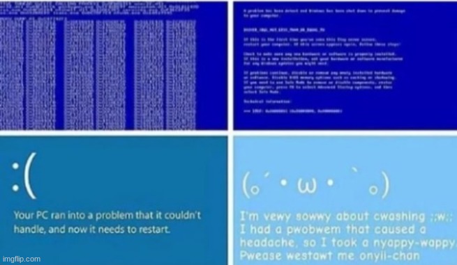 moment | image tagged in error screen evolution | made w/ Imgflip meme maker
