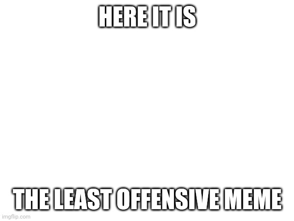HERE IT IS; THE LEAST OFFENSIVE MEME | image tagged in memes | made w/ Imgflip meme maker
