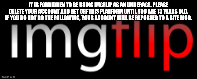 imgflip anti-underage image | image tagged in imgflip anti-underage image | made w/ Imgflip meme maker