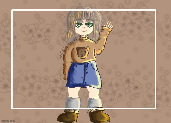 Another drawing. Tried to make another body style and managed to make the eyelashes too thick? lmk what you think. I didn’t use  | image tagged in drawing | made w/ Imgflip meme maker