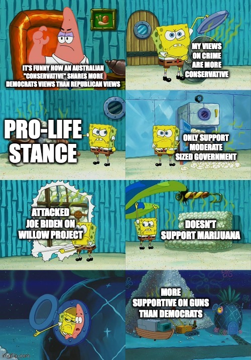 Hence why I don't go on politicsToo and the reason why I established this stream | image tagged in spongebob diapers meme,austrino,more,conservative,views,that don't violate tos | made w/ Imgflip meme maker