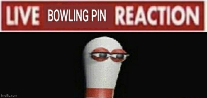 Live bowling pin reaction | image tagged in live bowling pin reaction | made w/ Imgflip meme maker