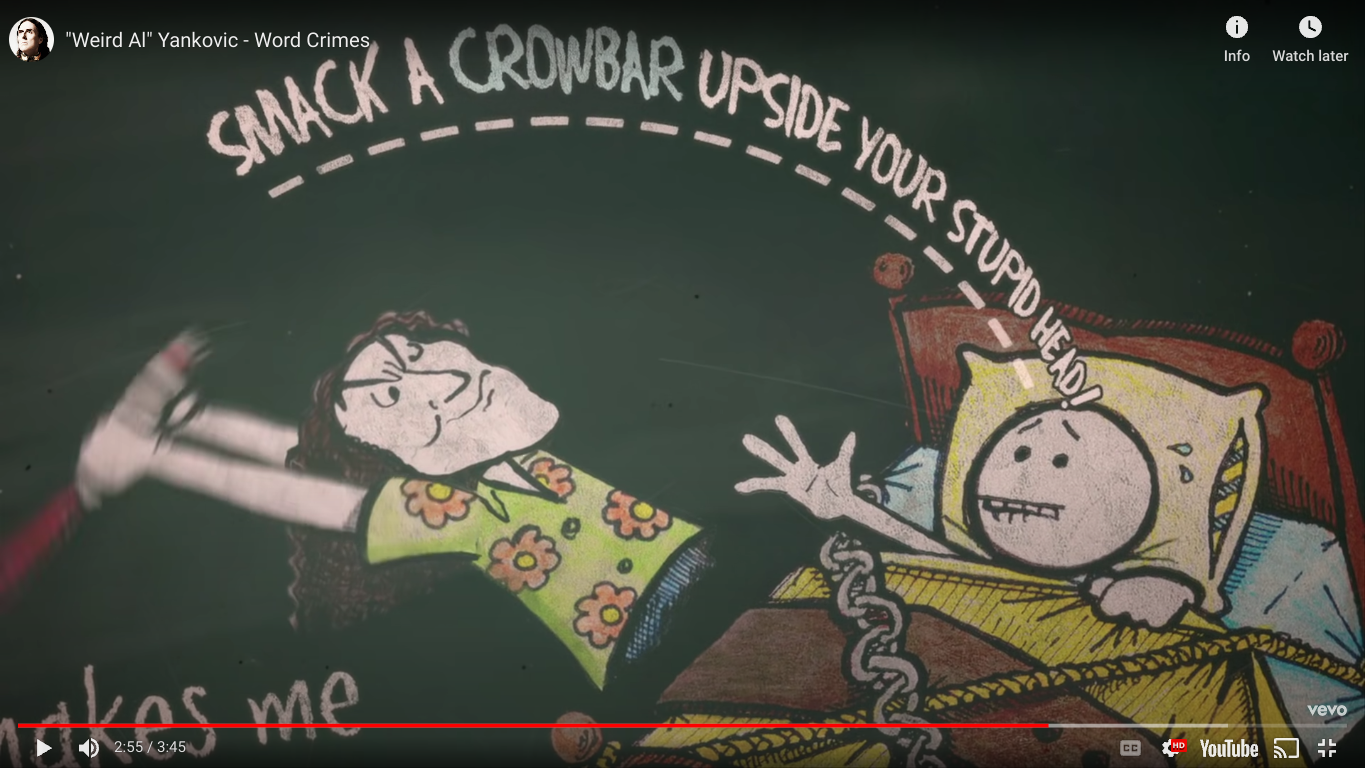 Weird Al snacking someone with a crowbar Blank Meme Template