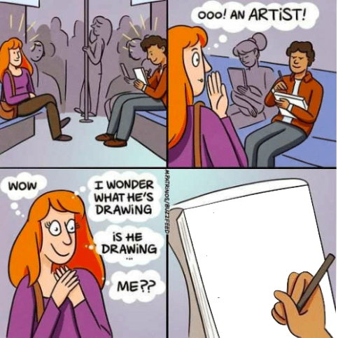 Ooo an artist Blank Meme Template