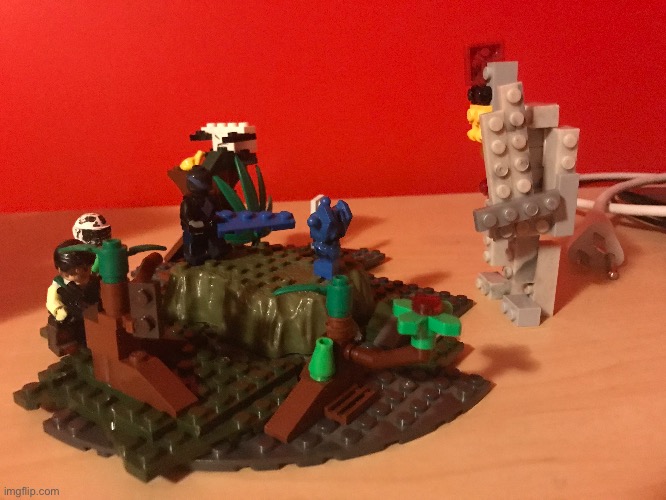 A Lego scene with all of the characters I’ve made so far | made w/ Imgflip meme maker