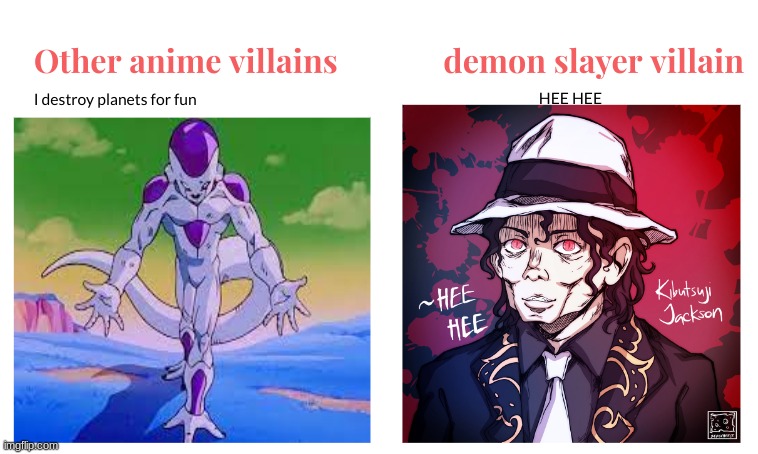 HEE HEE | image tagged in anime,michael jackson,dragon ball,demon slayer,hee hee | made w/ Imgflip meme maker