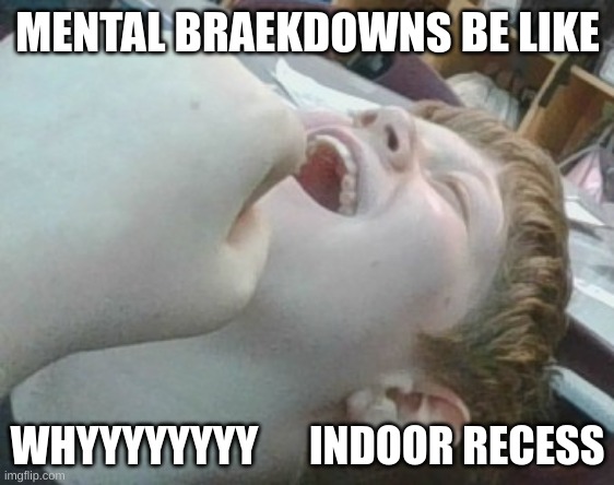 mental breakdown lol | MENTAL BRAEKDOWNS BE LIKE; WHYYYYYYYY      INDOOR RECESS | image tagged in memes,why,just why | made w/ Imgflip meme maker