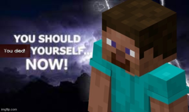 You should *you died!* yourself... NOW! | image tagged in you should you died yourself now | made w/ Imgflip meme maker