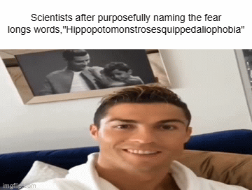 The irony is palpable. | Scientists after purposefully naming the fear longs words,"Hippopotomonstrosesquippedaliophobia" | image tagged in gifs,memes,fear of long words,hippopotomonstrosesquippedaliophobia | made w/ Imgflip video-to-gif maker