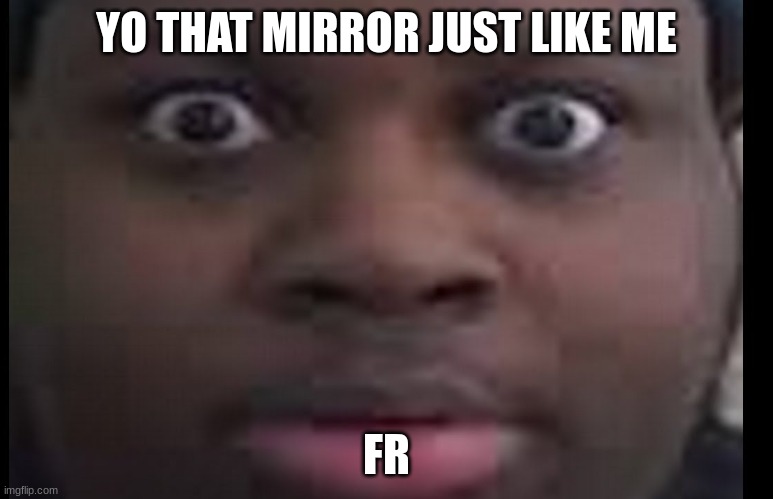 edp stare | YO THAT MIRROR JUST LIKE ME FR | image tagged in edp stare | made w/ Imgflip meme maker