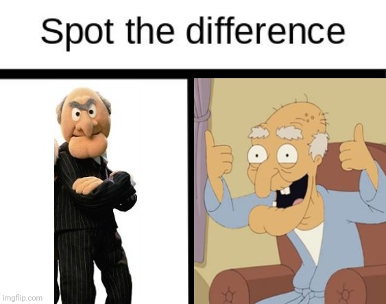 Spot the difference | image tagged in spot the difference,muppets,family guy,memes | made w/ Imgflip meme maker