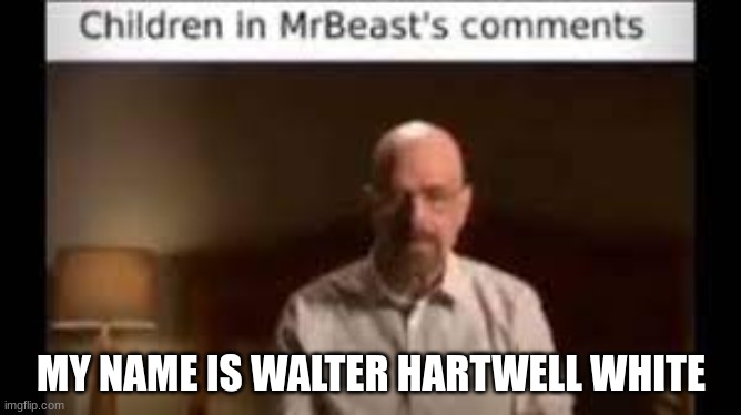 E | MY NAME IS WALTER HARTWELL WHITE | image tagged in memes,repost | made w/ Imgflip meme maker