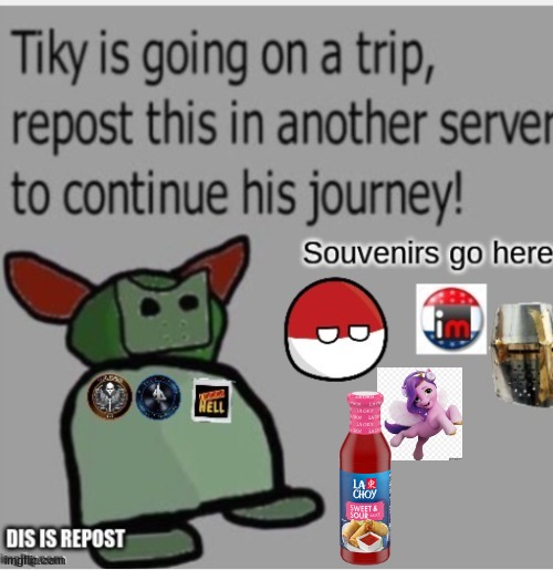 Tiky's gotta bring the sweet and sour sauce on his journey! | image tagged in tiky | made w/ Imgflip meme maker