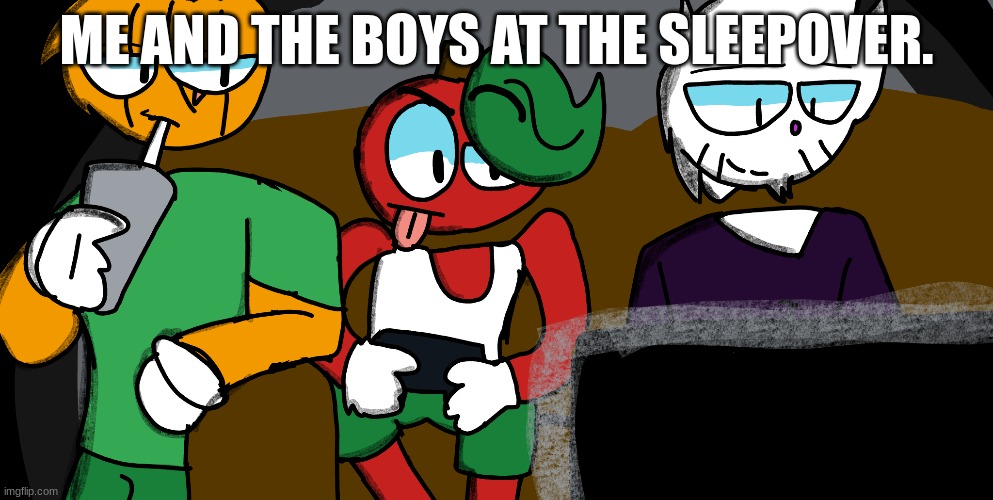 sleepover | ME AND THE BOYS AT THE SLEEPOVER. | image tagged in me and the boys | made w/ Imgflip meme maker