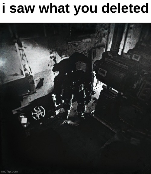 Springtrap saw what you deleted | image tagged in springtrap saw what you deleted | made w/ Imgflip meme maker