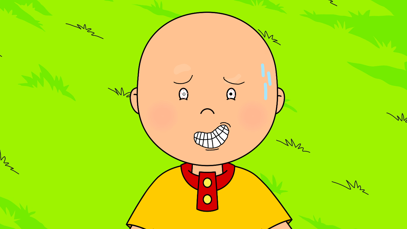 Caillou Regretting Life Blank Meme Template